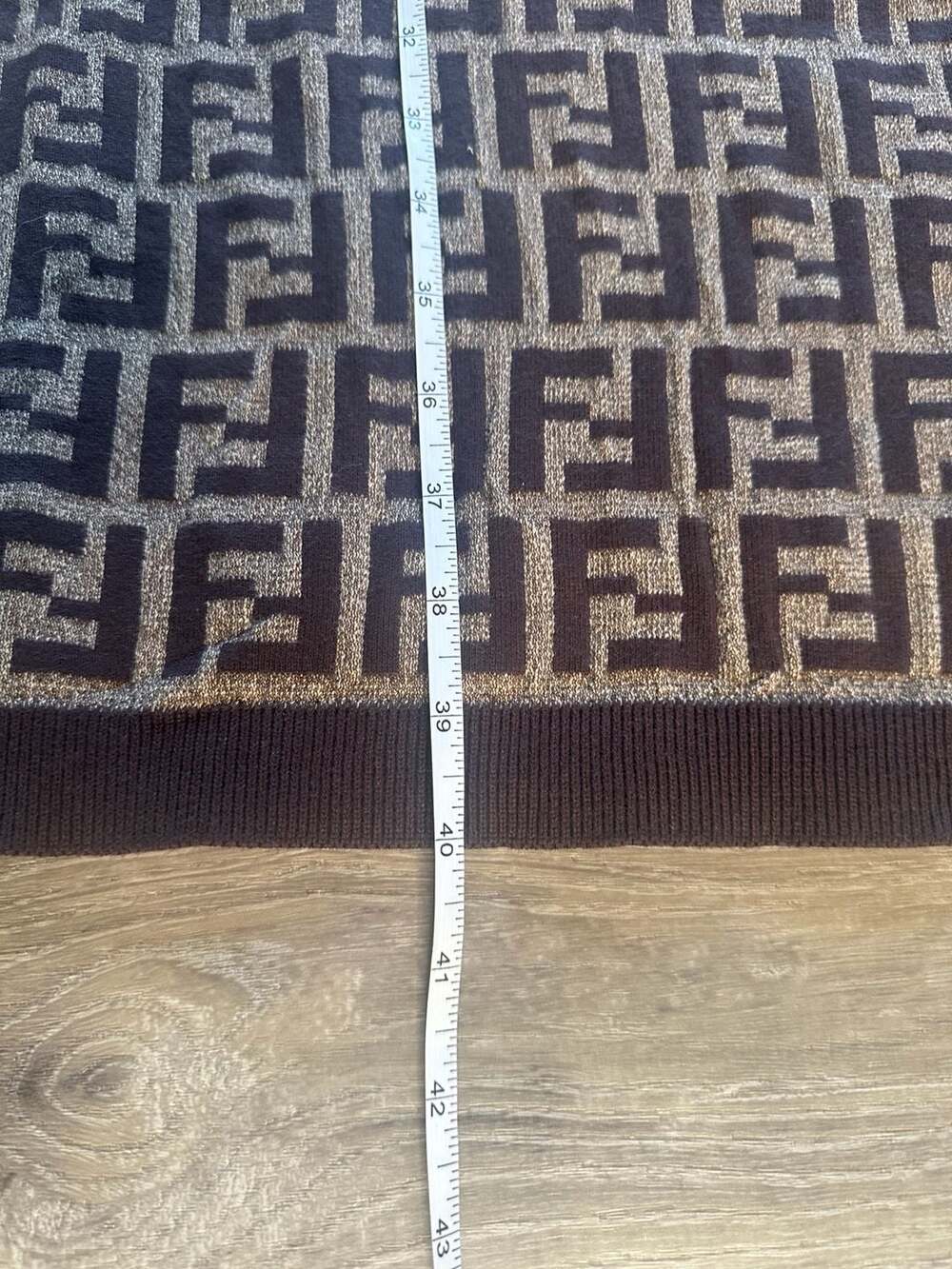 Fendi FF Monogram Knit Mock Neck Short Sleeve Midi Dress - Picture 7 of 10